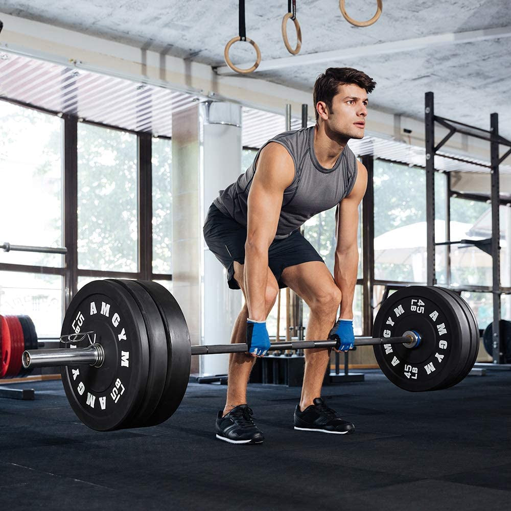 2-Inch Olympic Rubber Bumper Plates Set, Available in 10-650 lbs for Home Gym Strength Training and Weight Lifting, Multiple Color Options