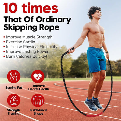 Weighted Jump Rope for Adults - 3Lb, 4Lb, and 5Lb Options for Enhanced Fitness and Strength Training, Ideal for Home Gym Workouts