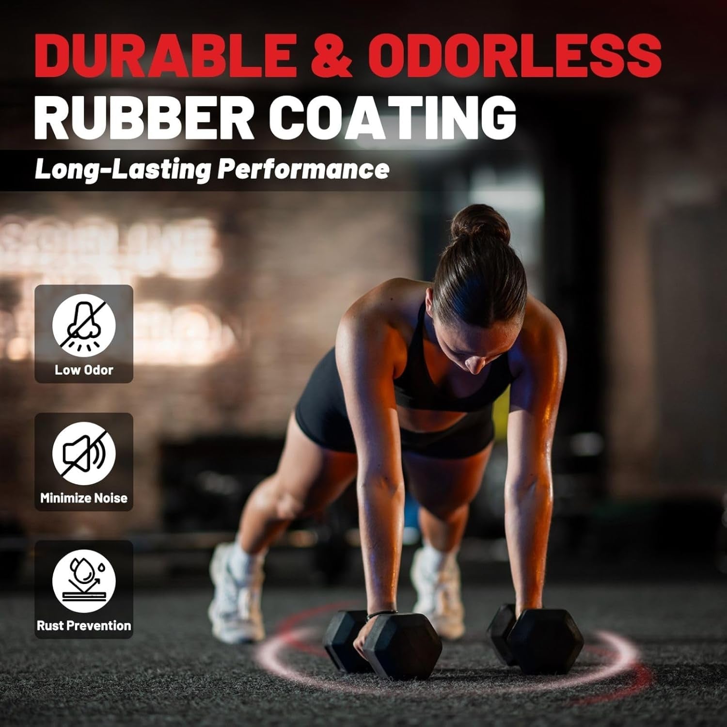 HEX Dumbbell Set (2.5-125 lbs) - Rubber Encased Weights for Home Gym, Ideal for Strength Training for Men and Women