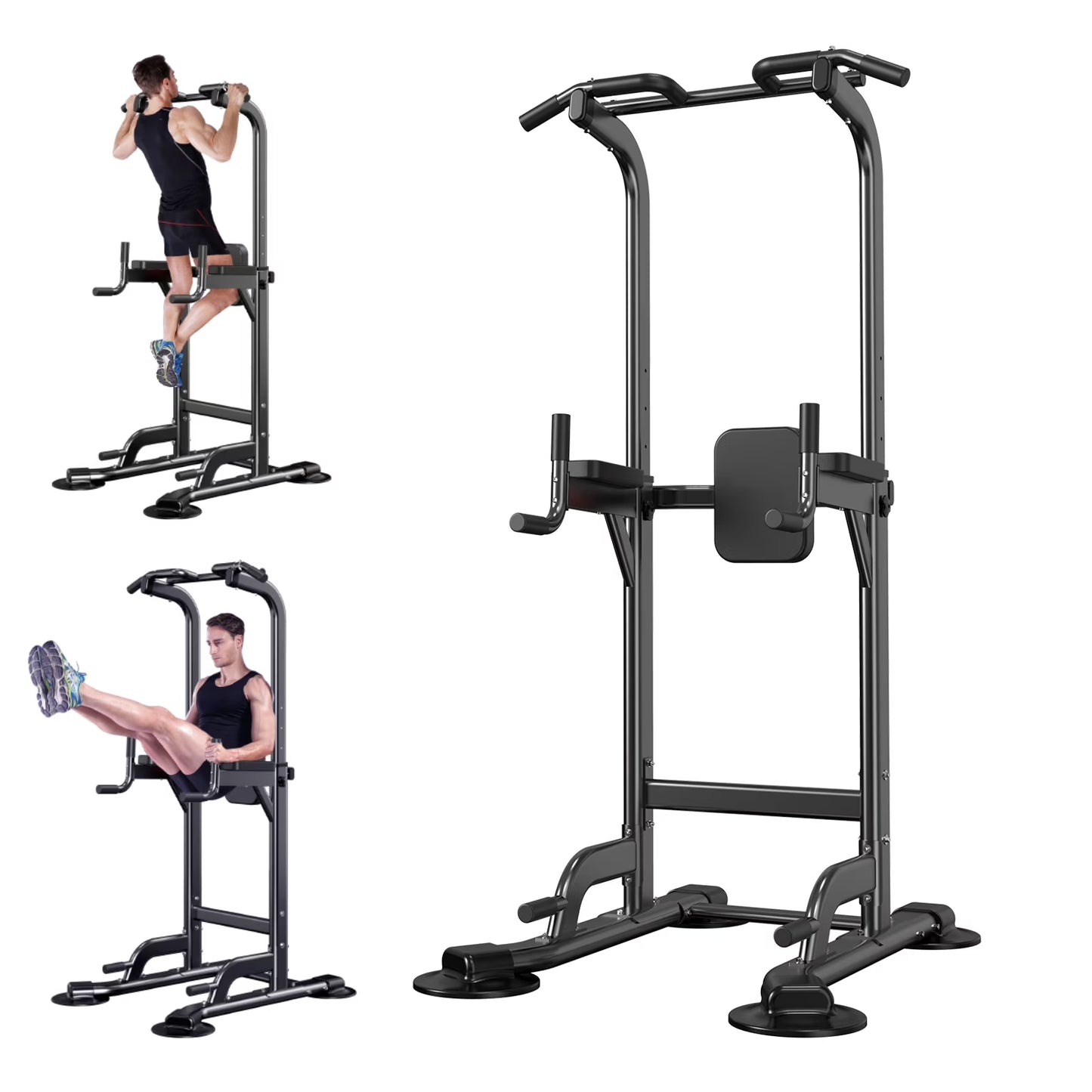 Adjustable Height Power Tower for Pull-Ups and Dips - Multi-Function Strength Training Station for Home Gym