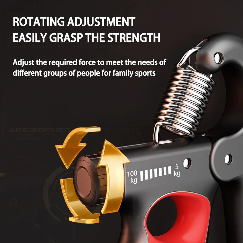 Adjustable Grip Strengthener for Hand and Wrist - 5-60/100/150Kg for Muscle Recovery and Fitness Training