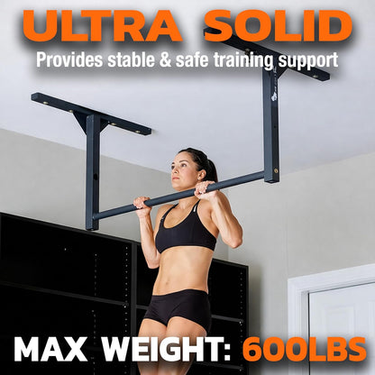 Professional-Grade Heavy-Duty Pull-Up Bar – Ceiling or Wall Mounted – Durable Steel Construction, 600 lb Capacity – Designed for 9 Ft Ceilings