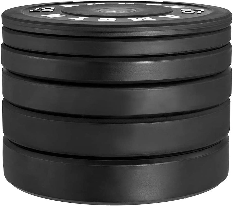 2-Inch Olympic Rubber Bumper Plates Set, Available in 10-650 lbs for Home Gym Strength Training and Weight Lifting, Multiple Color Options