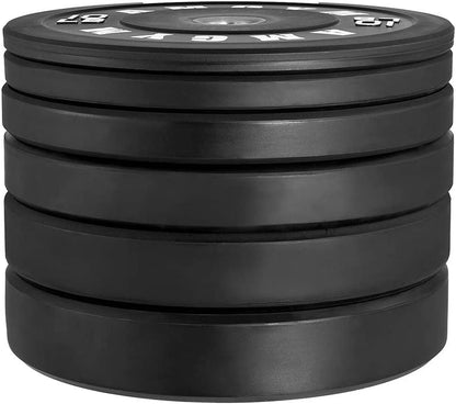 2-Inch Olympic Rubber Bumper Plates Set, Available in 10-650 lbs for Home Gym Strength Training and Weight Lifting, Multiple Color Options