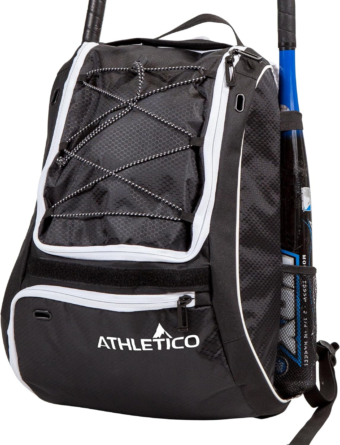 Baseball Bat Backpack - Versatile Gear Bag for Baseball, T-Ball, and Softball Equipment for All Ages | Accommodates Bat, Helmet, Glove, and Footwear | Includes Shoe Compartment and Fence Hook