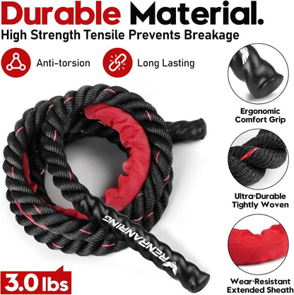 Weighted Jump Rope for Adults - 3Lb, 4Lb, and 5Lb Options for Enhanced Fitness and Strength Training, Ideal for Home Gym Workouts
