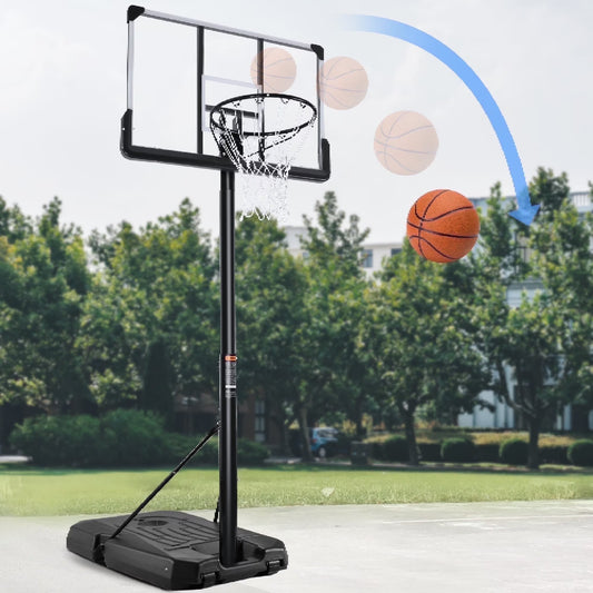 44-Inch Portable Basketball Hoop System with Adjustable Height, Large Backboard, and Stable Base for Indoor and Outdoor Use for All Ages
