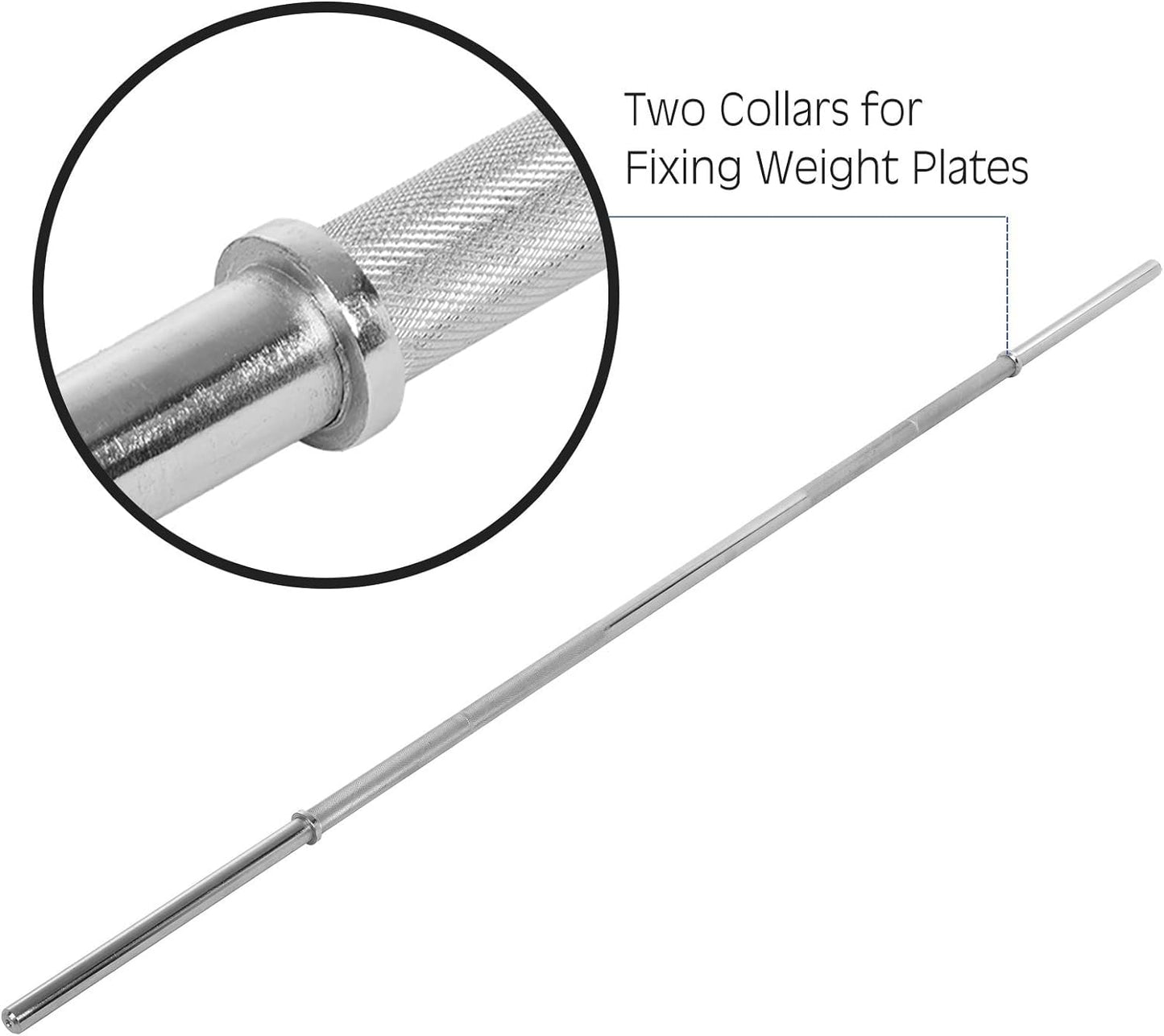 5FT Olympic Barbell Weight Set for Weightlifting and Powerlifting, Strength Training Equipment with Two Spring Collars for Home Gym Fitness (A-Silver-5Ft)