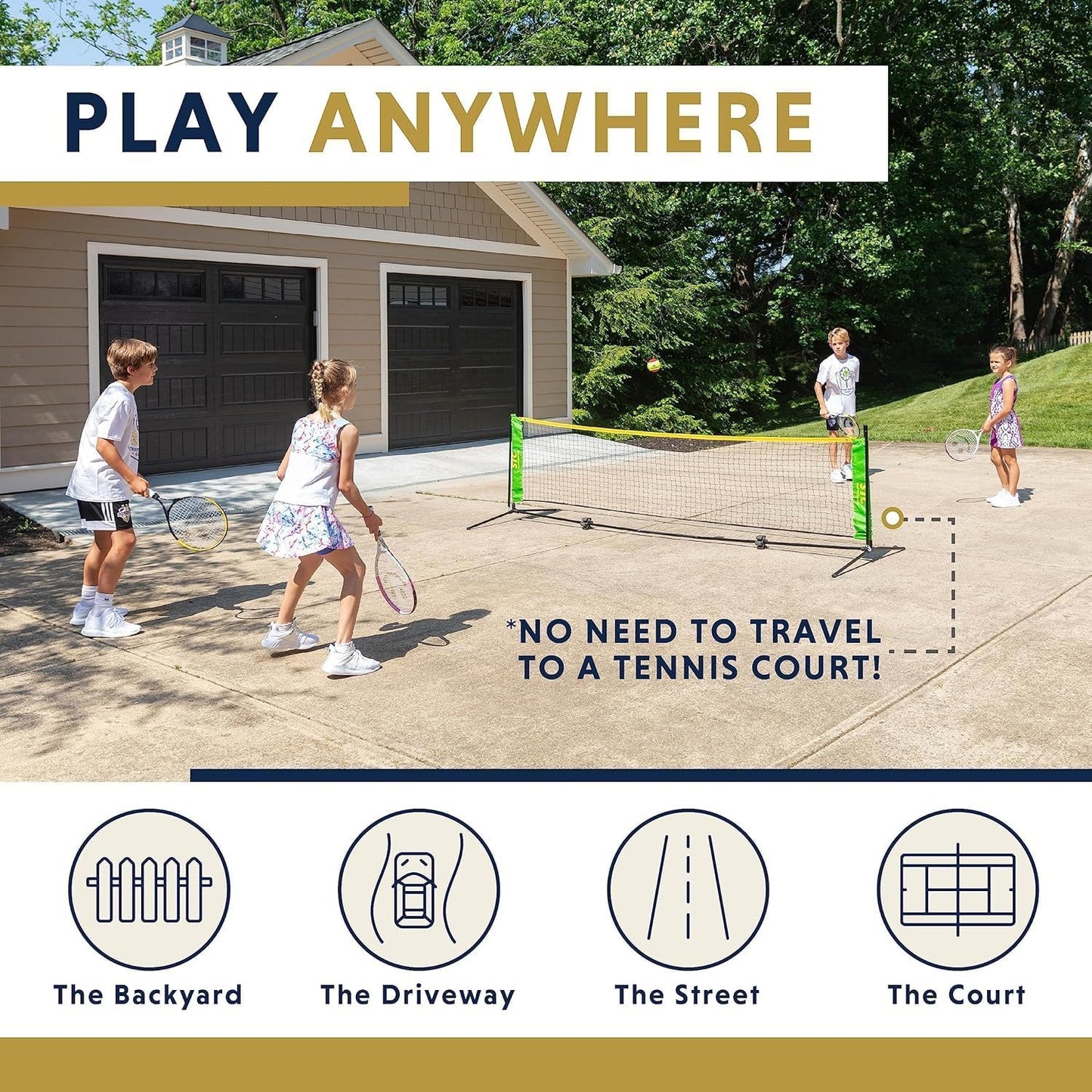 Professional Youth Tennis Racket with Training Videos – Aluminum Construction and Neoprene Handle for Ages 5-12 – Enhance Skills and Performance
