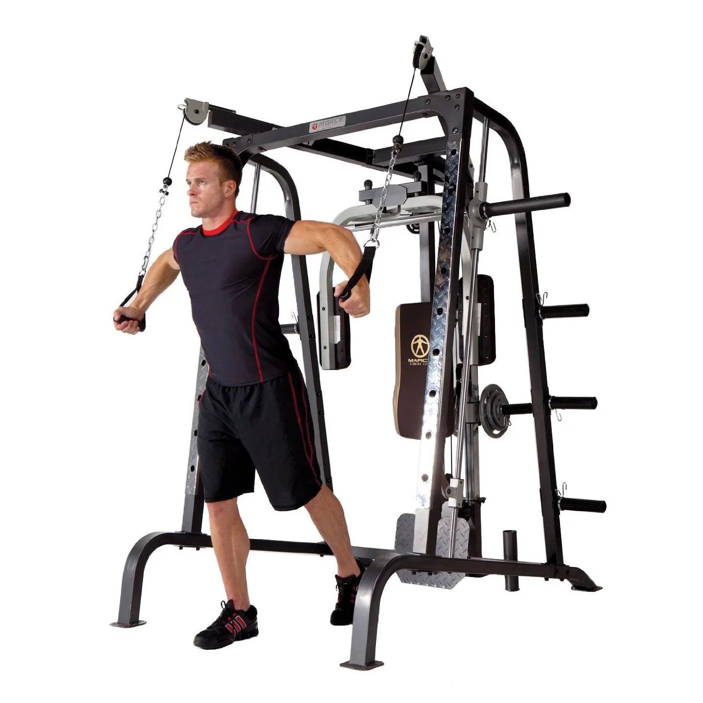 Diamond Elite Olympic Smith Cage Machine - Plate Loaded Total Body Home Gym System (MD-9010G)