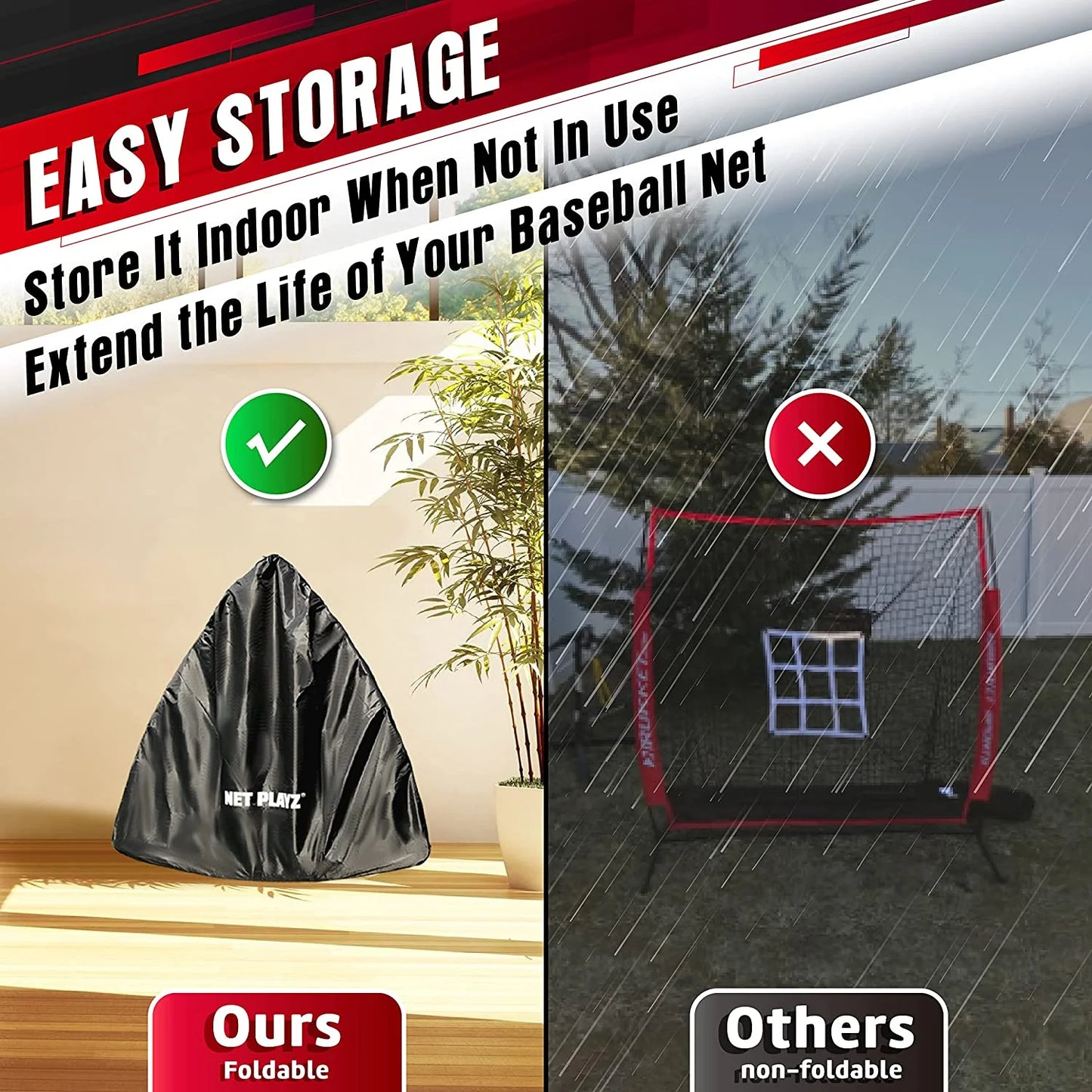 5' x 5' Baseball and Softball Practice Hitting and Pitching Net - Ideal for All Skill Levels