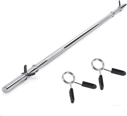 5FT Olympic Barbell Weight Set for Weightlifting and Powerlifting, Strength Training Equipment with Two Spring Collars for Home Gym Fitness (A-Silver-5Ft)