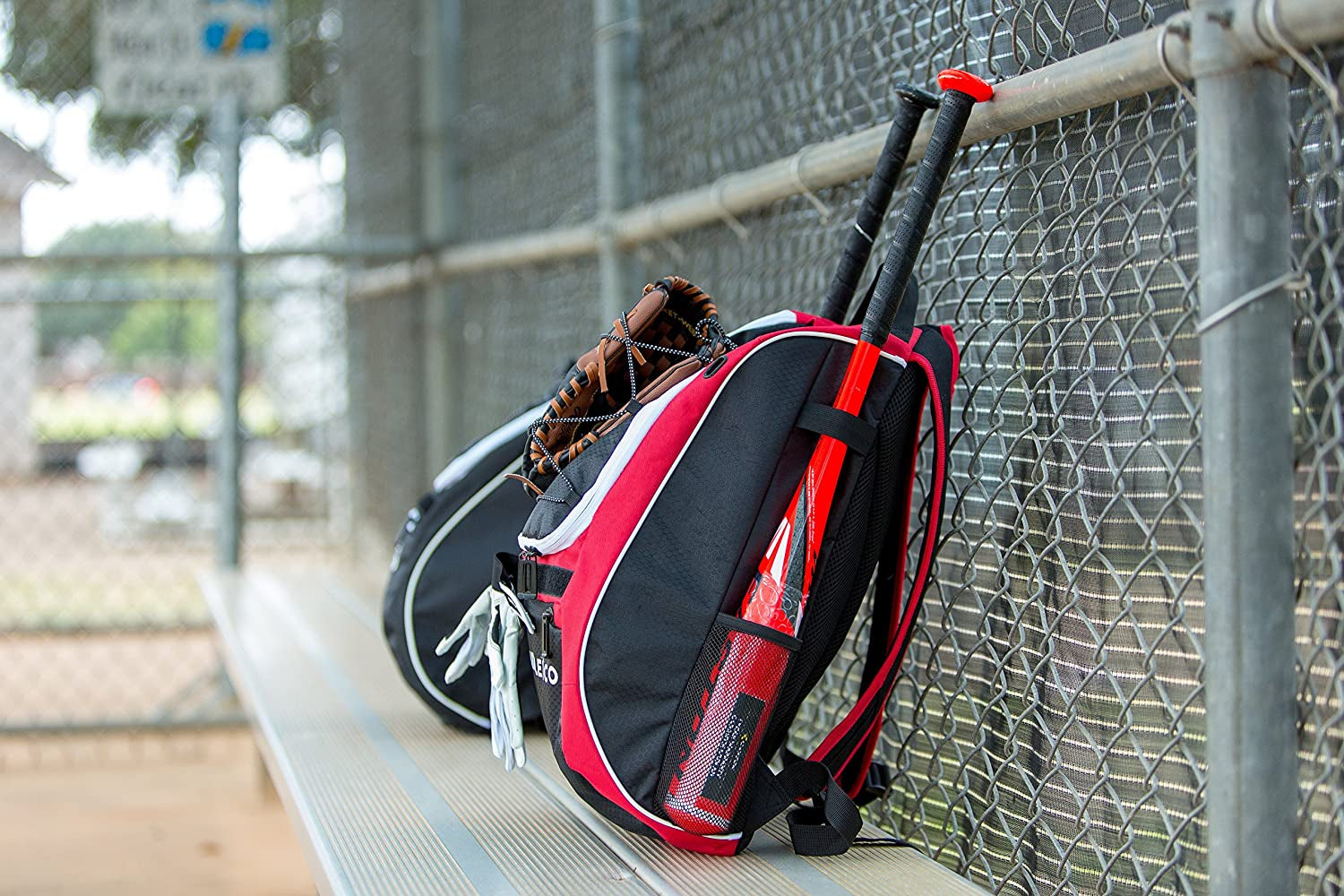 Baseball Bat Backpack - Versatile Gear Bag for Baseball, T-Ball, and Softball Equipment for All Ages | Accommodates Bat, Helmet, Glove, and Footwear | Includes Shoe Compartment and Fence Hook