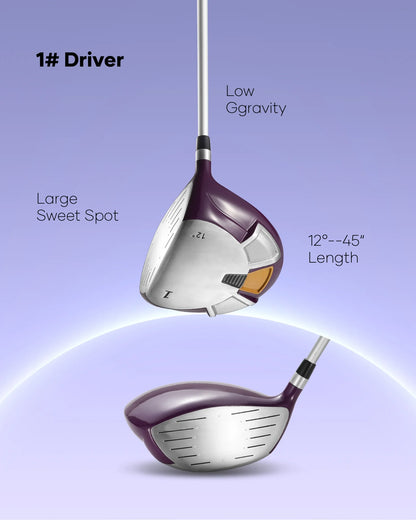 Comprehensive Golf Club Set: 8 Clubs for Men and Women with Right-Handed True Temper Steel Shafts, Putter, Stand Bag, and Bonus 3-Hybrid Head