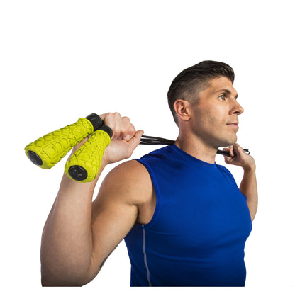 Professional Speed Training Jump Rope with Padded Foam Grips - Adjustable 9ft Rope with Ball Bearing Mechanism for Smooth Rotation, Perfect for Boxing, Cardio, and Endurance Training