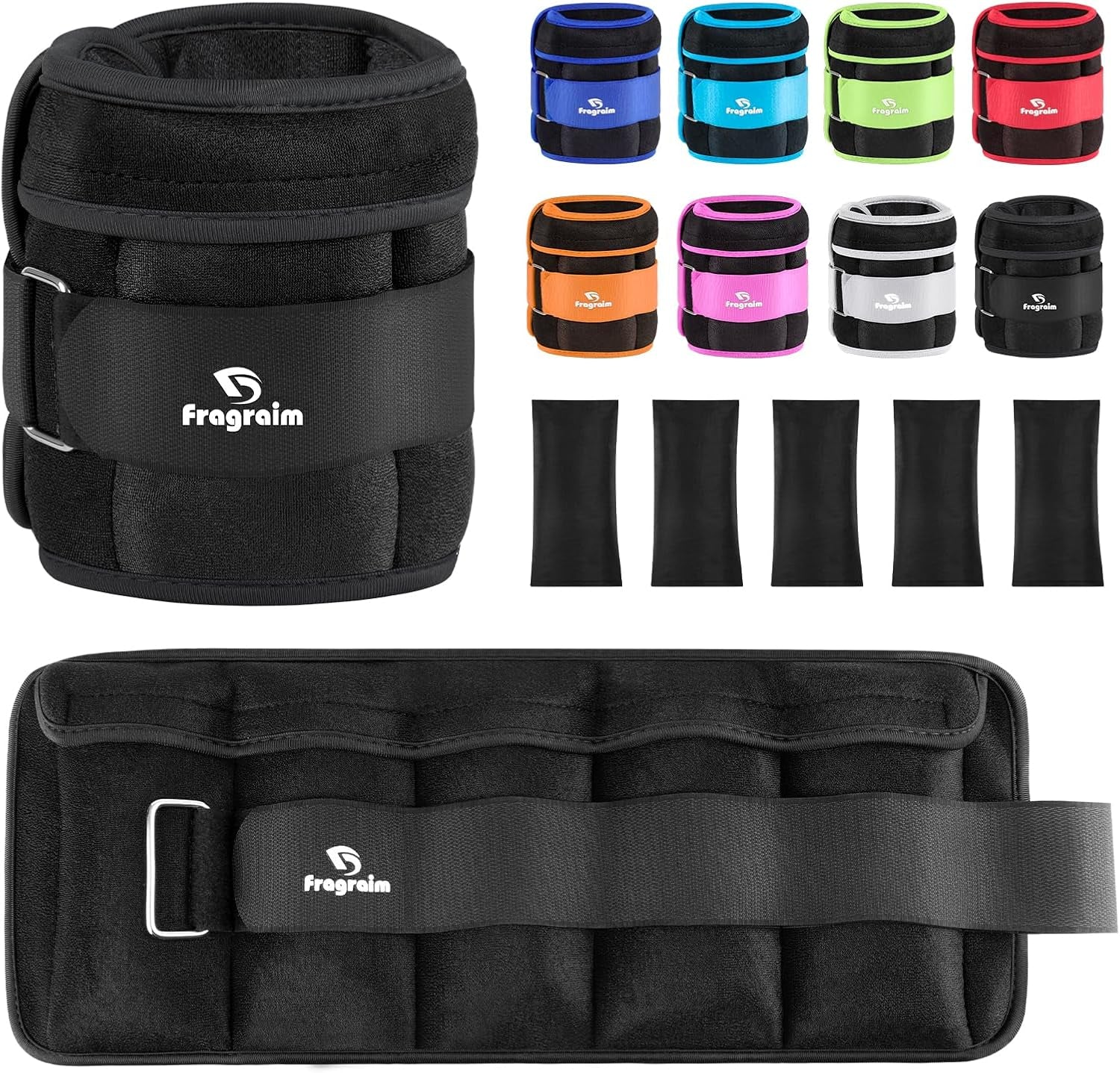 Adjustable Ankle Weights with Removable Weights, Available in Pairs from 1 to 20 lbs for Jogging, Gymnastics, Aerobics, and Physical Therapy