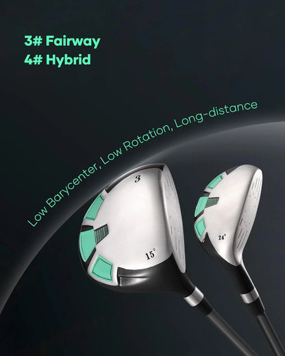 9-Piece Right-Handed Golf Club Set with Stand Bag and 3 Bonus Head Covers