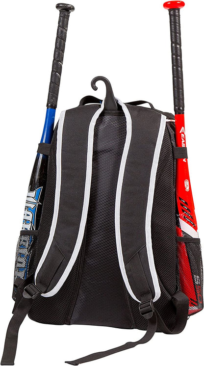 Baseball Bat Backpack - Versatile Gear Bag for Baseball, T-Ball, and Softball Equipment for All Ages | Accommodates Bat, Helmet, Glove, and Footwear | Includes Shoe Compartment and Fence Hook
