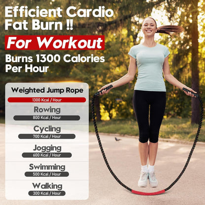 Weighted Jump Rope for Adults - 3Lb, 4Lb, and 5Lb Options for Enhanced Fitness and Strength Training, Ideal for Home Gym Workouts