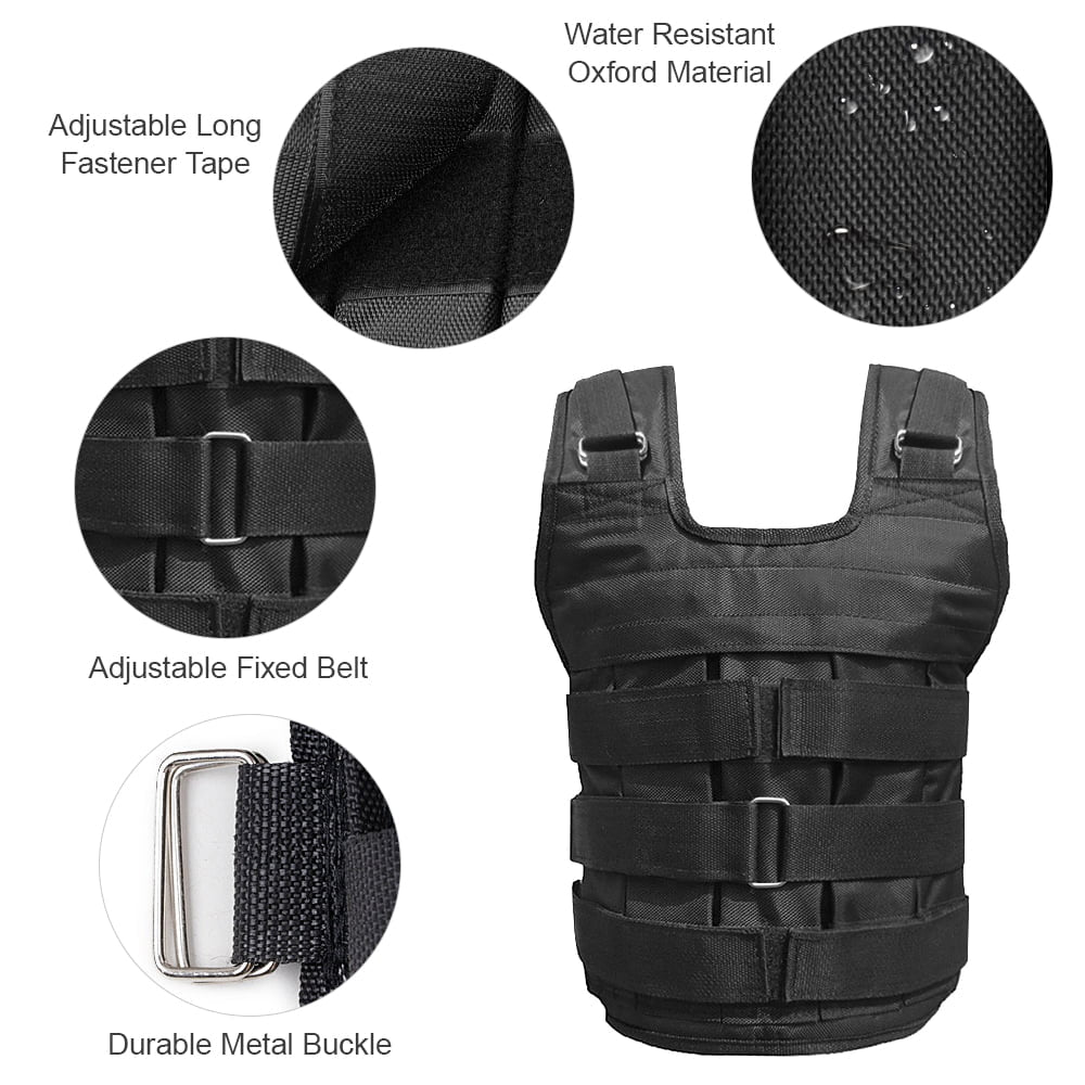 Adjustable Oxford Weighted Vest for Strength Training - 110LB Maximum Load (Weights Not Included)