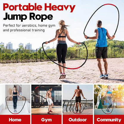 Weighted Jump Rope for Adults - 3Lb, 4Lb, and 5Lb Options for Enhanced Fitness and Strength Training, Ideal for Home Gym Workouts