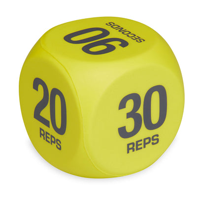 Foam 6-Sided Exercise Workout Dice - Set of 2, Yellow, Suitable for Adults Ages 18+