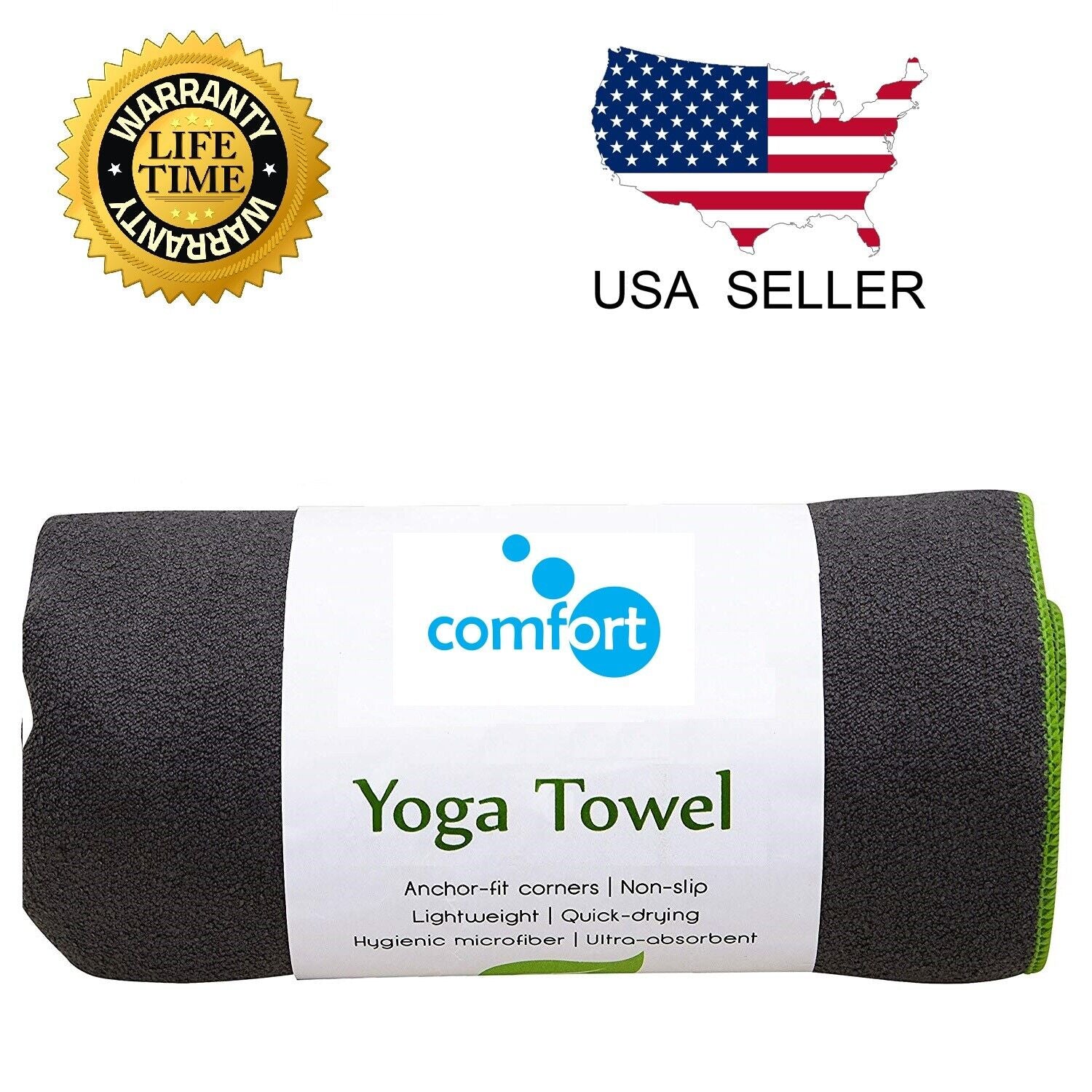 Premium Eco-Friendly Yoga Mat Towel - Non-Slip, Ultra-Soft, Sweat-Absorbent, Quick-Drying