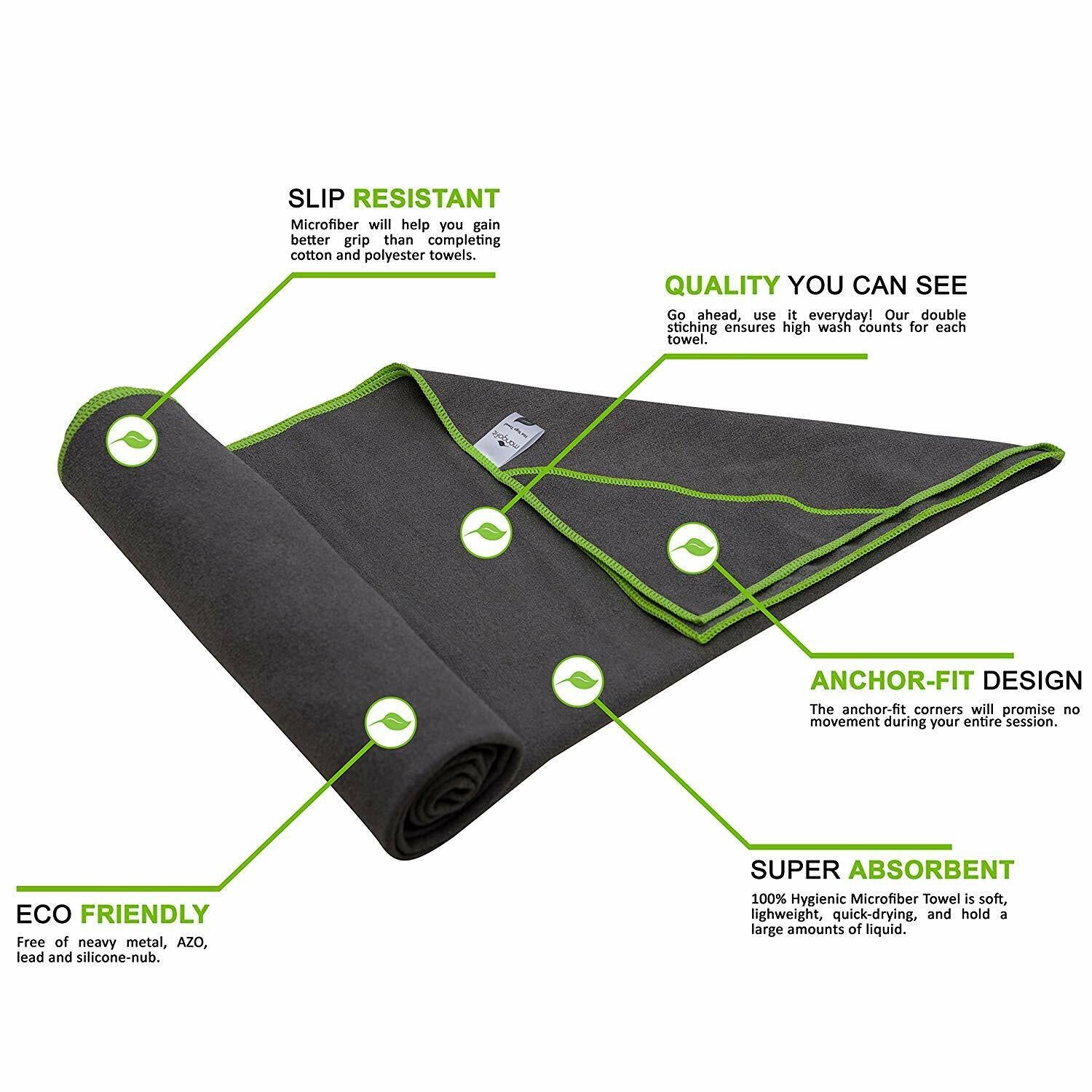 Premium Eco-Friendly Yoga Mat Towel - Non-Slip, Ultra-Soft, Sweat-Absorbent, Quick-Drying