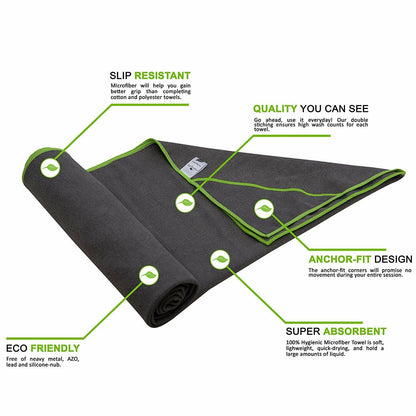 Premium Eco-Friendly Yoga Mat Towel - Non-Slip, Ultra-Soft, Sweat-Absorbent, Quick-Drying