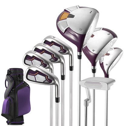 Comprehensive Golf Club Set: 8 Clubs for Men and Women with Right-Handed True Temper Steel Shafts, Putter, Stand Bag, and Bonus 3-Hybrid Head