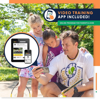 Professional Youth Tennis Racket with Training Videos – Aluminum Construction and Neoprene Handle for Ages 5-12 – Enhance Skills and Performance