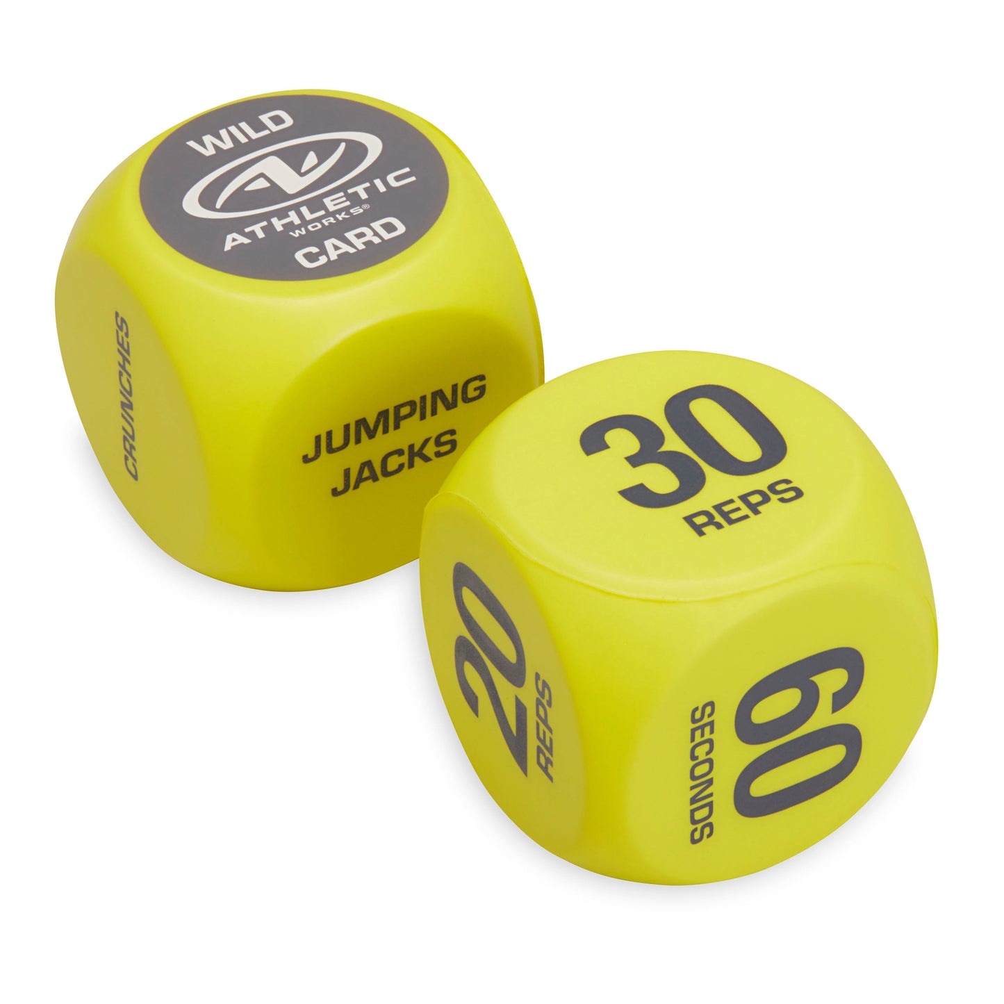 Foam 6-Sided Exercise Workout Dice - Set of 2, Yellow, Suitable for Adults Ages 18+