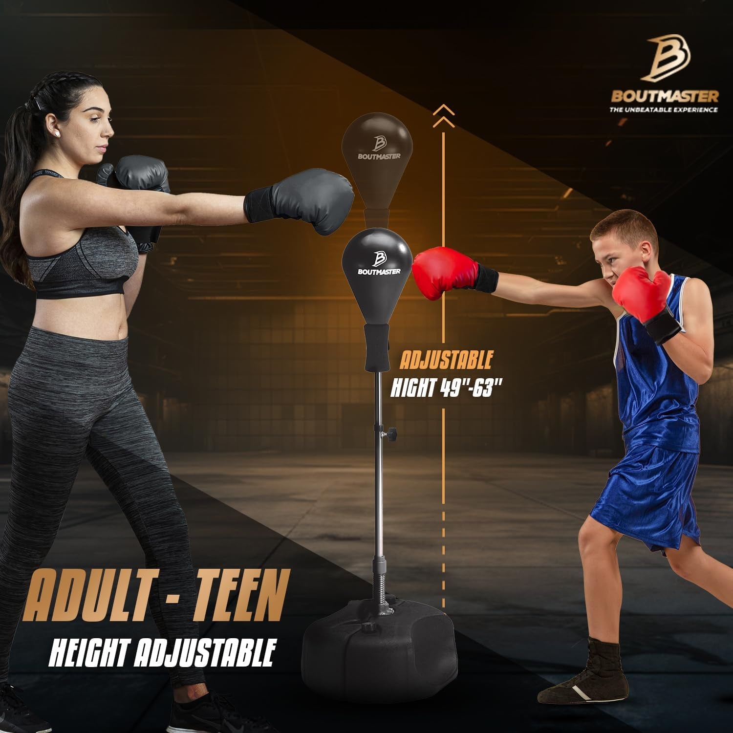 Techtools Adjustable Punching Bag with Stand - Boxing Equipment for Teens and Adults, Ideal for Training, Fitness, and Stress Relief