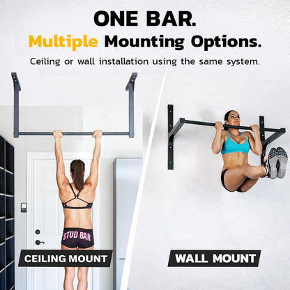 Professional-Grade Heavy-Duty Pull-Up Bar – Ceiling or Wall Mounted – Durable Steel Construction, 600 lb Capacity – Designed for 9 Ft Ceilings