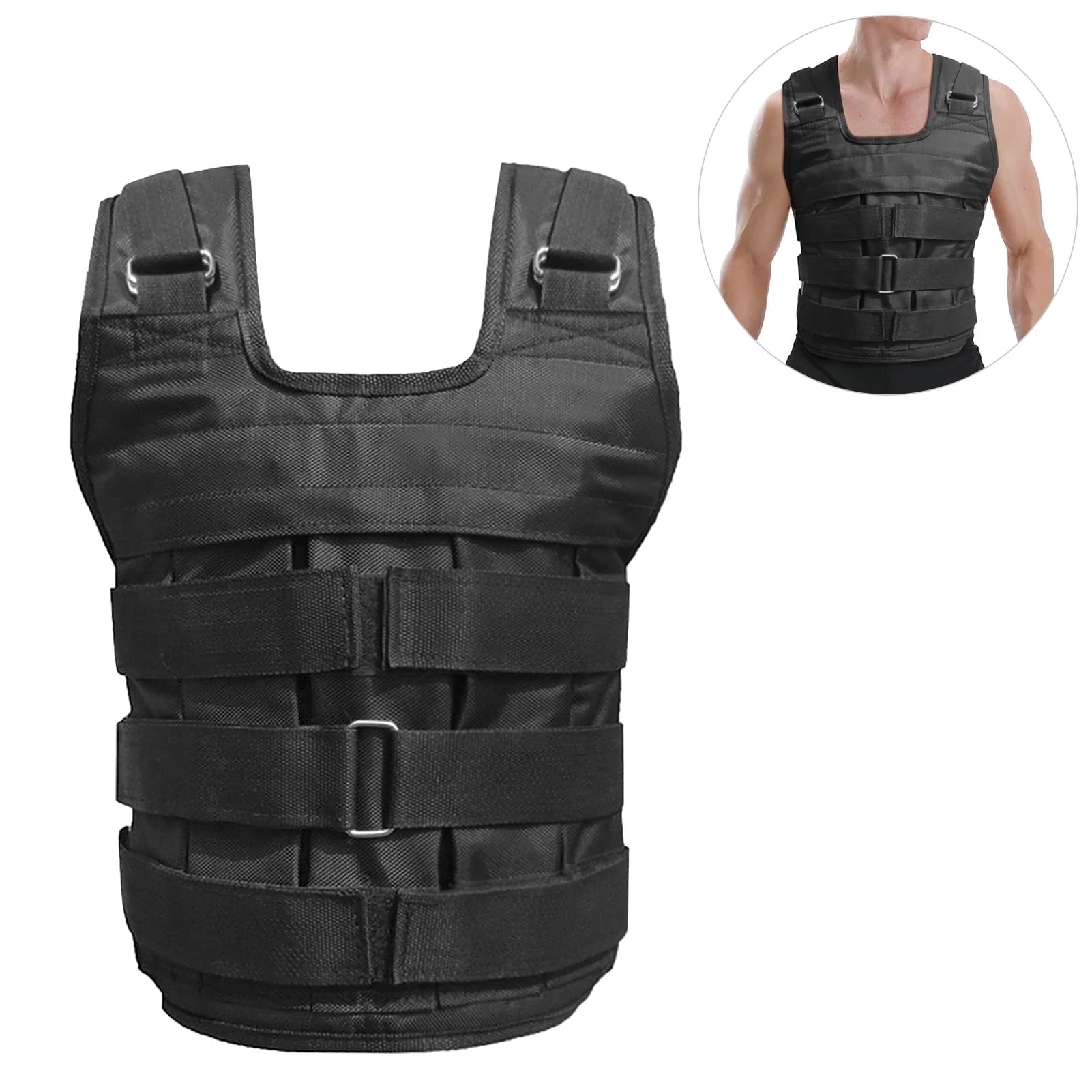 Adjustable Oxford Weighted Vest for Strength Training - 110LB Maximum Load (Weights Not Included)