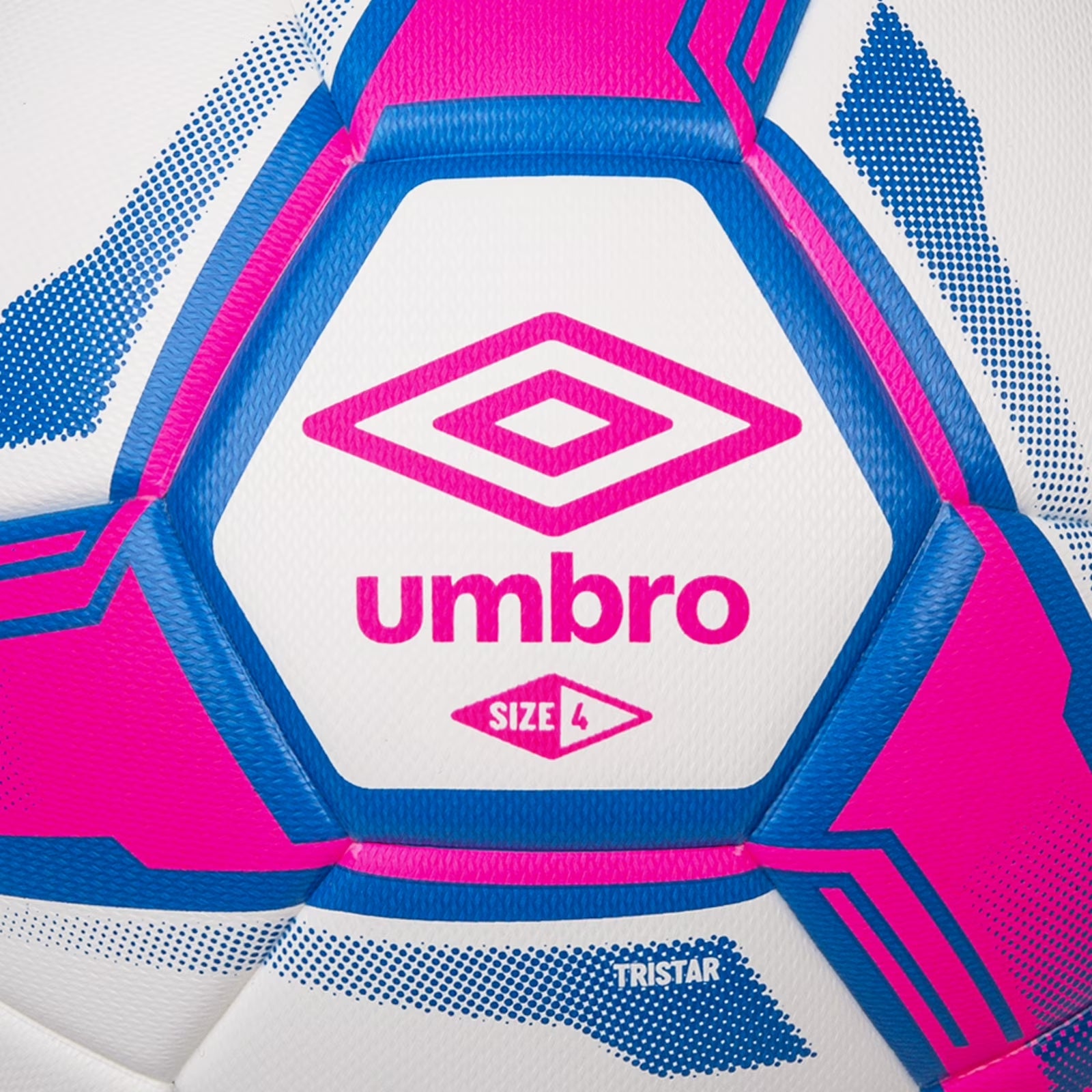 Tristar Youth and Beginner Soccer Ball Size 4 in White, Blue, and Pink