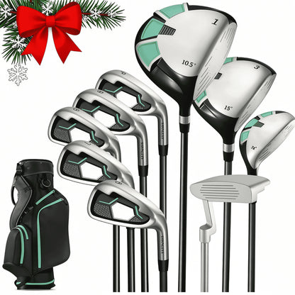9-Piece Right-Handed Golf Club Set with Stand Bag and 3 Bonus Head Covers