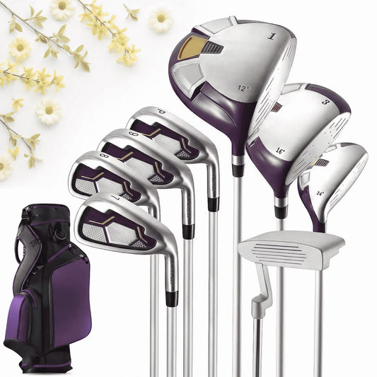 Comprehensive Golf Club Set: 8 Clubs for Men and Women with Right-Handed True Temper Steel Shafts, Putter, Stand Bag, and Bonus 3-Hybrid Head