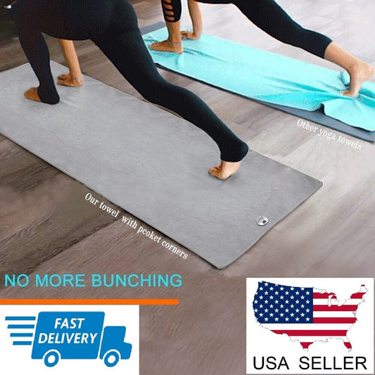 Premium Eco-Friendly Yoga Mat Towel - Non-Slip, Ultra-Soft, Sweat-Absorbent, Quick-Drying