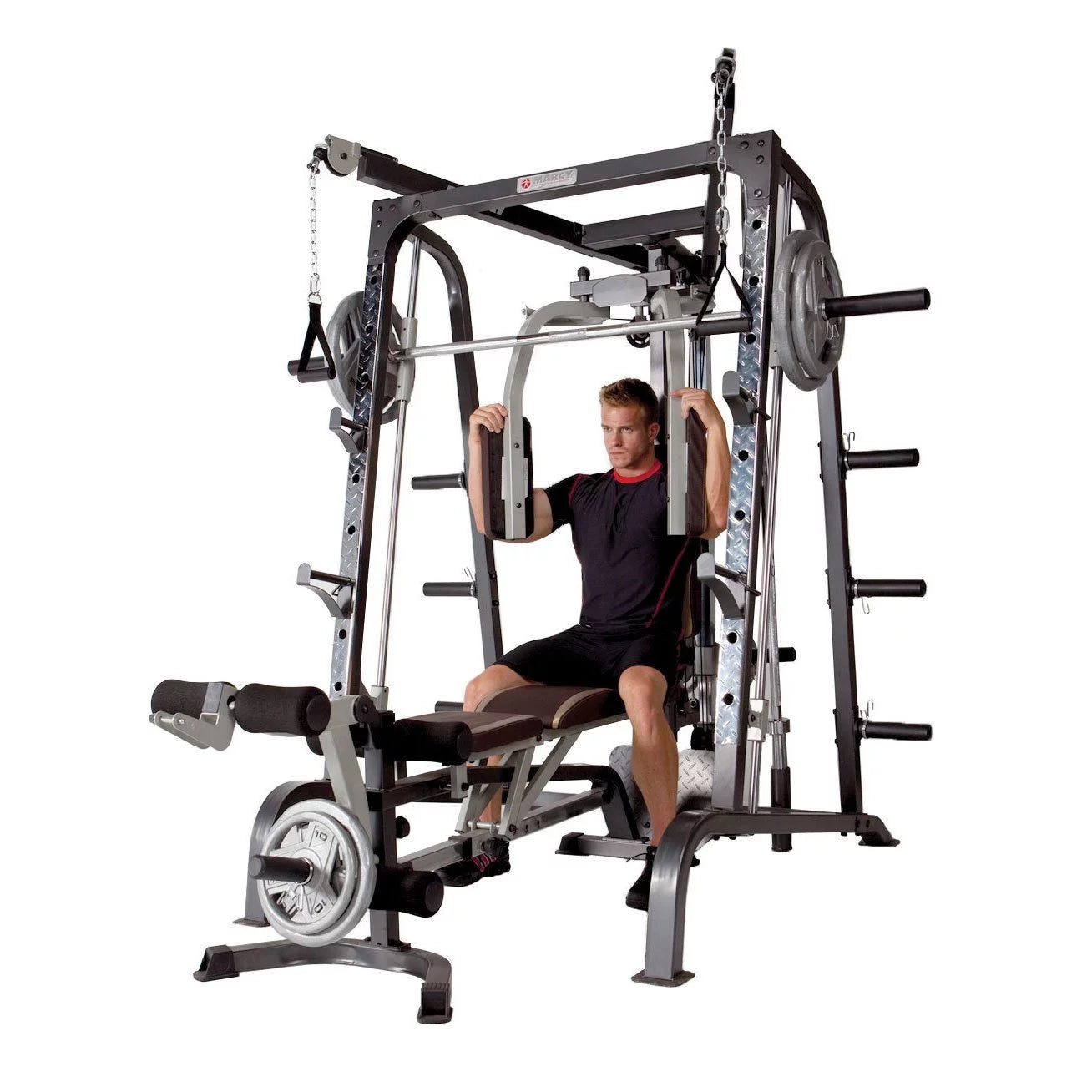 Diamond Elite Olympic Smith Cage Machine - Plate Loaded Total Body Home Gym System (MD-9010G)