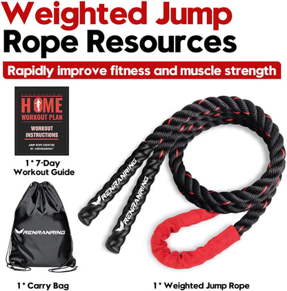 Weighted Jump Rope for Adults - 3Lb, 4Lb, and 5Lb Options for Enhanced Fitness and Strength Training, Ideal for Home Gym Workouts