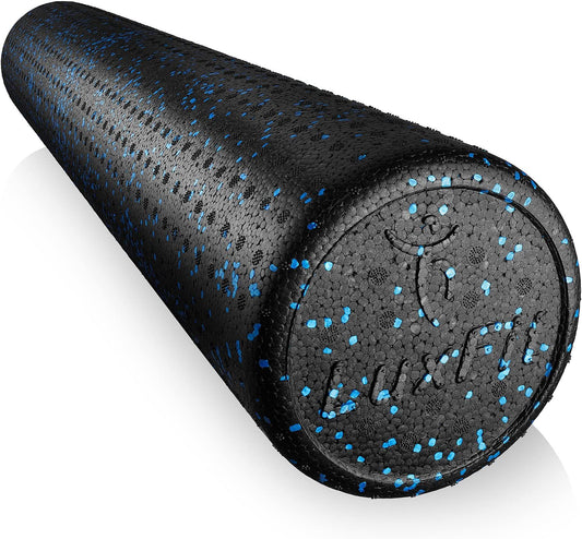 High-Density Speckled Foam Roller for Deep Tissue Massage and Myofascial Release - 24 Inch, Blue with 3-Year Warranty