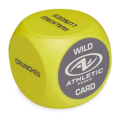 Foam 6-Sided Exercise Workout Dice - Set of 2, Yellow, Suitable for Adults Ages 18+