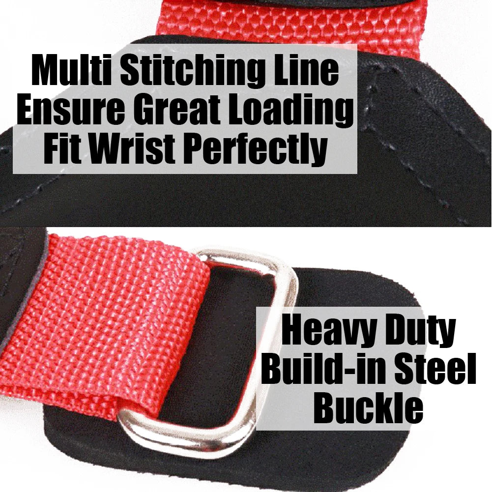Cowhide Weightlifting Gloves with Wrist Straps for Dumbbells and Barbells - Professional Fitness Gym Equipment