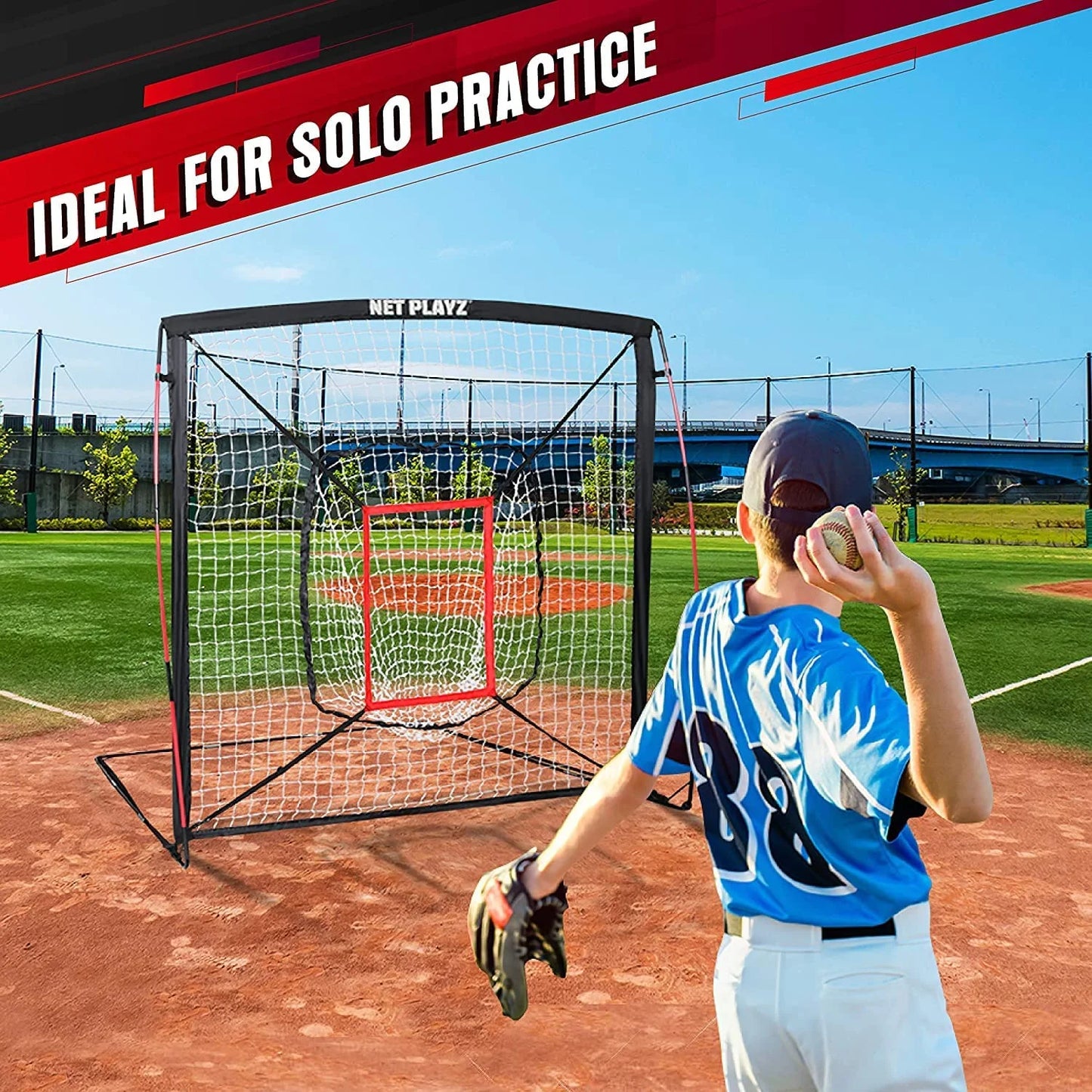 5' x 5' Baseball and Softball Practice Hitting and Pitching Net - Ideal for All Skill Levels