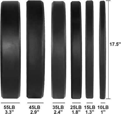 2-Inch Olympic Rubber Bumper Plates Set, Available in 10-650 lbs for Home Gym Strength Training and Weight Lifting, Multiple Color Options