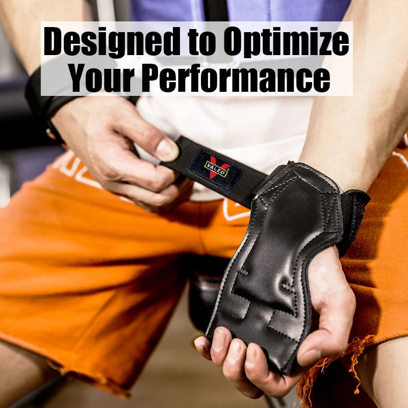 Cowhide Weightlifting Gloves with Wrist Straps for Dumbbells and Barbells - Professional Fitness Gym Equipment