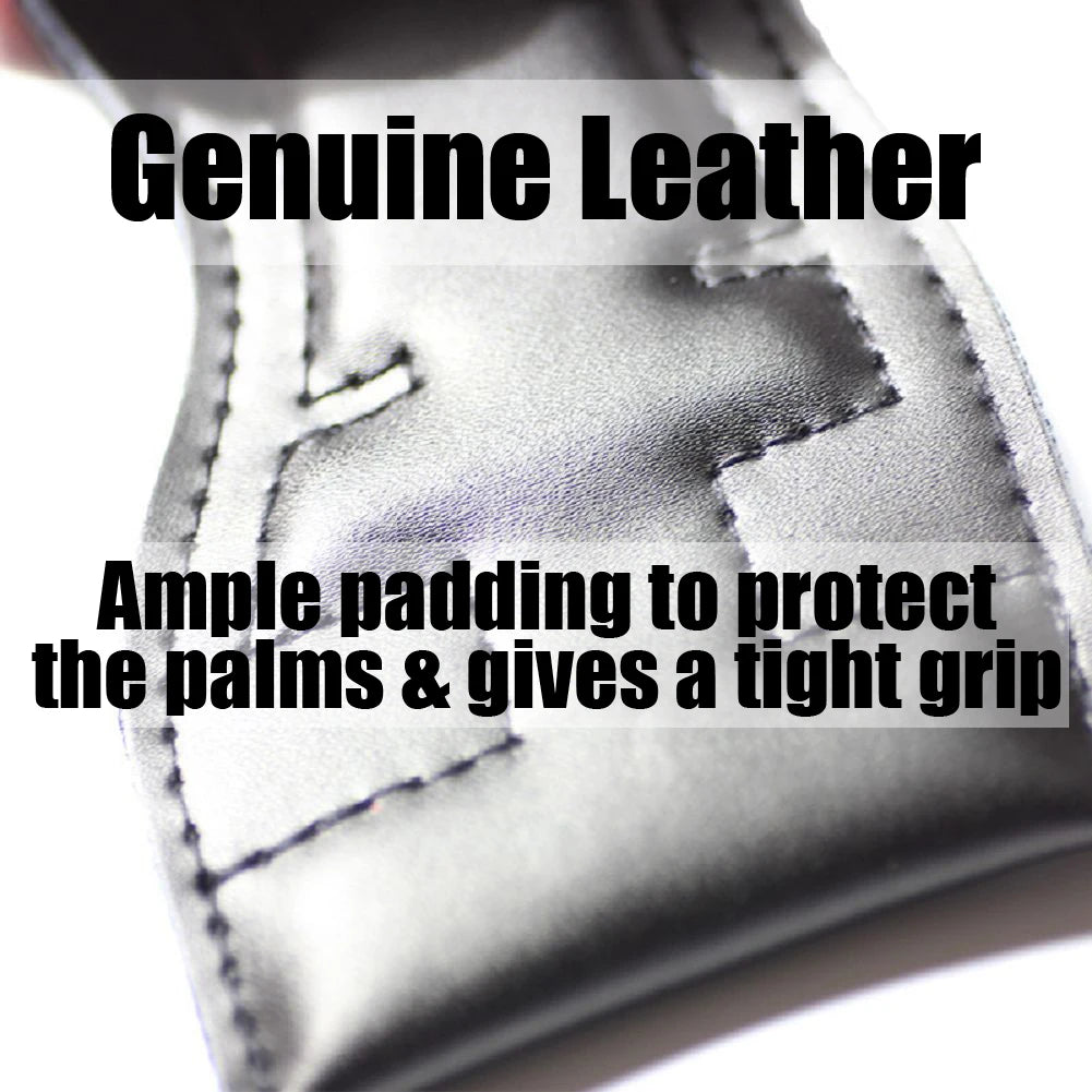 Cowhide Weightlifting Gloves with Wrist Straps for Dumbbells and Barbells - Professional Fitness Gym Equipment