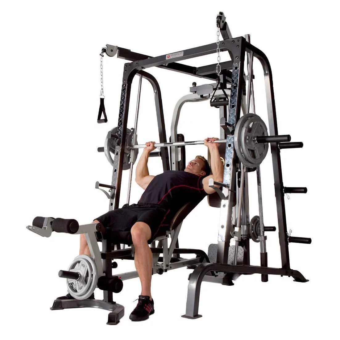 Diamond Elite Olympic Smith Cage Machine - Plate Loaded Total Body Home Gym System (MD-9010G)