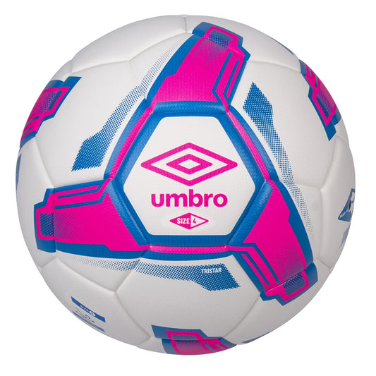 Tristar Youth and Beginner Soccer Ball Size 4 in White, Blue, and Pink